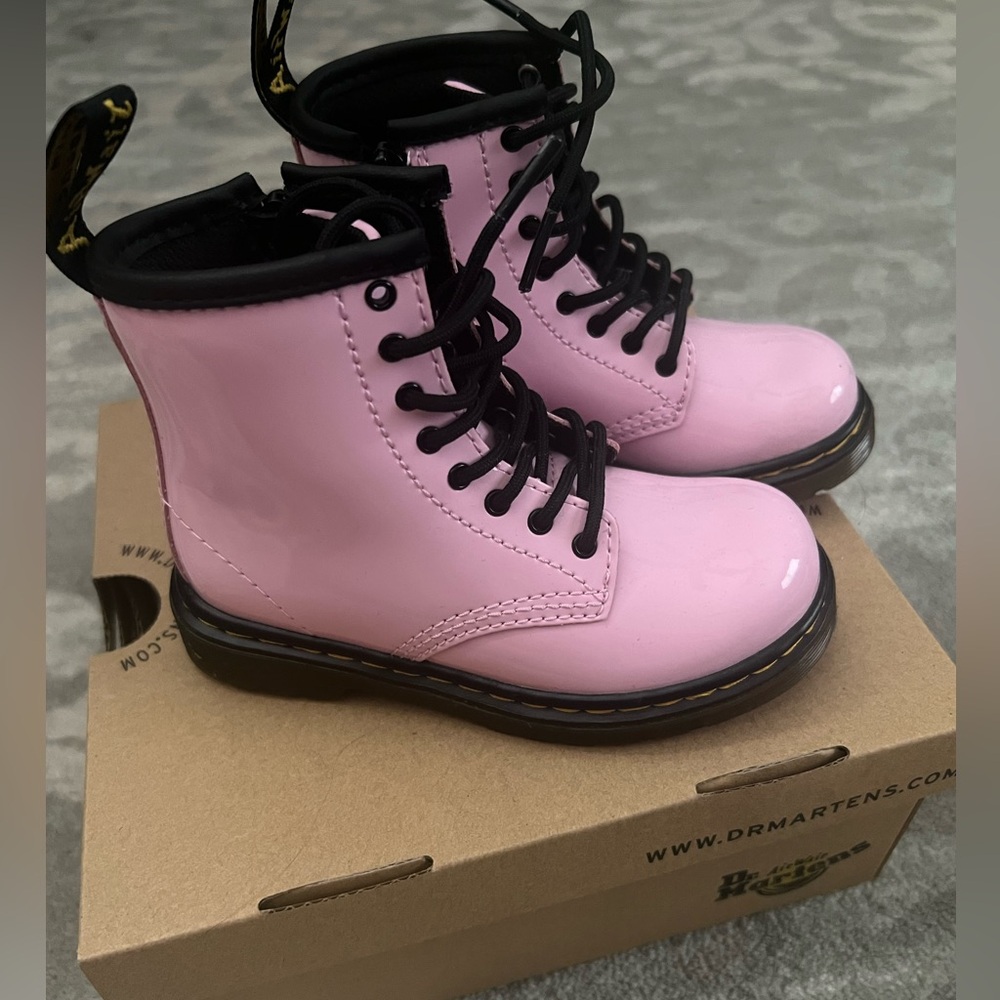 Toddler Girl Pink & Black Dr. Martens Boots